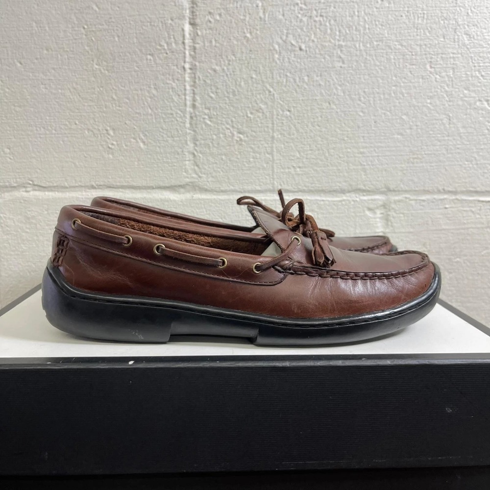 Bass Karen's Brown Leather Driving Tassel Loafer Slip On Women's Size 9.5 M